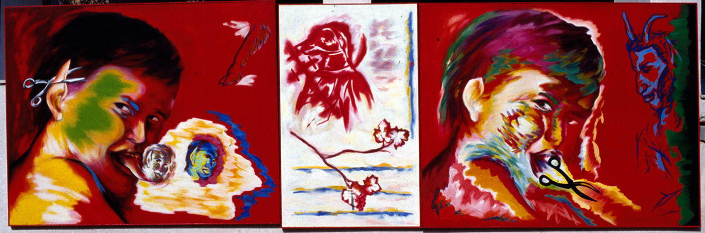 Title: Logos (Painting) 8
Materials: Acrylic triptych
Size: 165x500x10 cm
Year:1986