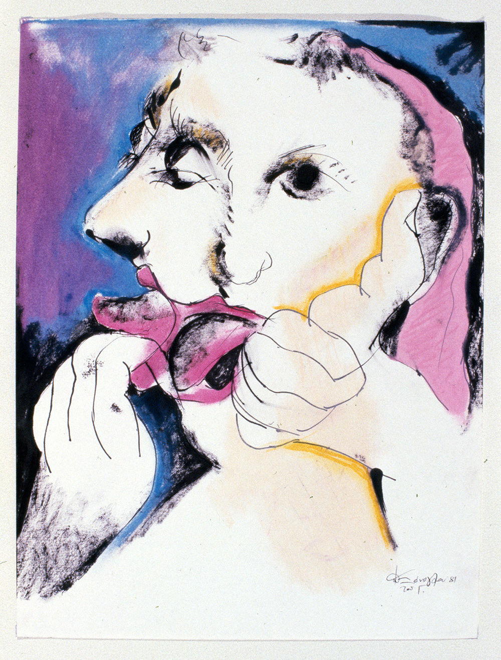 Τιτλος: Το Σκοτεινό Πρόσωπο της Αγάπης 15
Υλικά: Μεικτή τεχνική (Μελάνι, Λαδοπαστέλ σε χαρτί)
Μέγεθος: 50x37 cm
Έτος: 1981