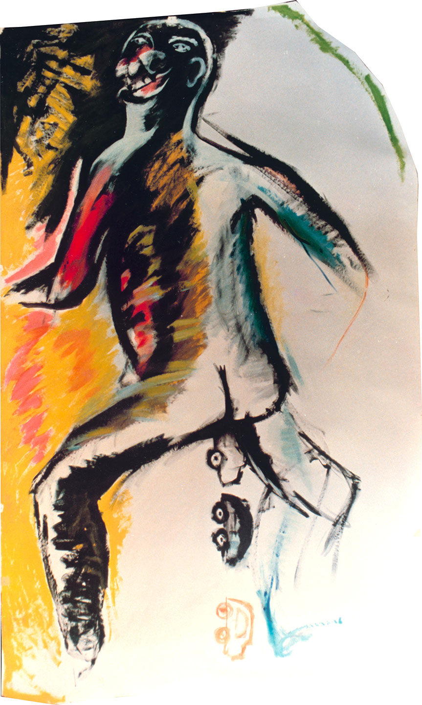 Title: Defecating
Materials: Acrylic on paper
Size: 240x150 cm
Year: 1986